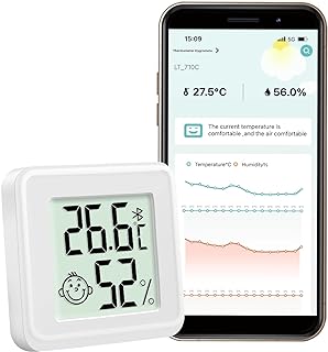 Analiza el Clima Perfecto en tu Hogar: Flintronic Termómetro Higrómetro Bluetooth para el Bienestar de tu Bebé y Oficina