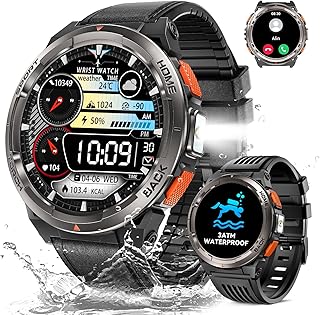 **Análisis Completo del Reloj Inteligente Militar para Hombres: LED, Brújula, SpO2 y Más | Smartwatch Impermeable 3ATM para iOS y Android**